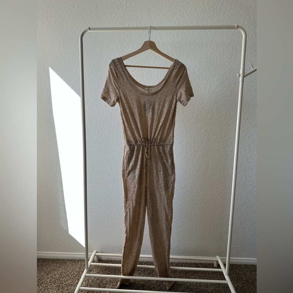 Stevie Hender Beige/Tan Tshirt Jumpsuit